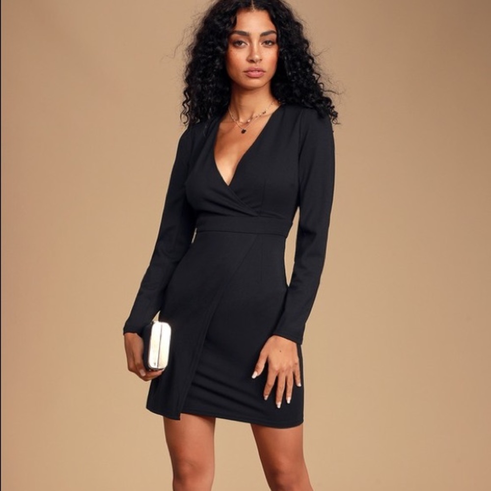 Lulu’s Black Long Sleeve Mini Dress